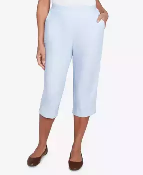 Укороченные брюки Petite St. Thomas с термоаппликацией и вышивкой Alfred Dunner, синий