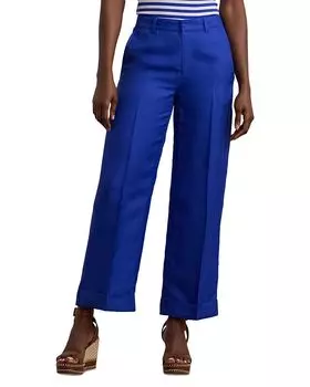 Укороченные брюки Petites из льняной смеси твила Ralph Lauren, синий