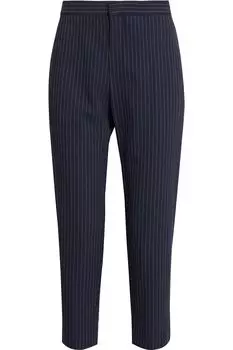 Укороченные брюки прямого кроя из тканого материала в тонкую полоску CHLO, синий