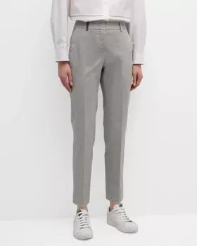 Укороченные брюки прямого кроя Peserico, цвет Fog Gray