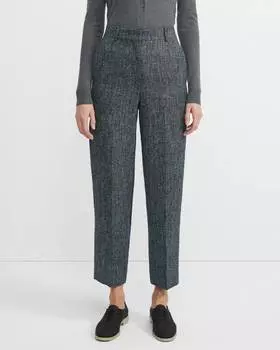 Укороченные брюки прямого кроя с высокой талией черного и белого цвета Theory