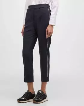 Укороченные брюки с цепочкой Peserico, цвет Blue