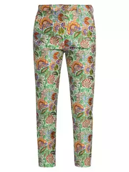 Укороченные брюки с цветочным принтом Tree of Life Etro, цвет multicolor floral