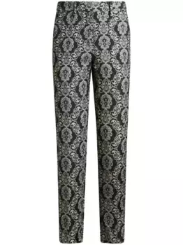 Укороченные брюки с цветочным узором ETRO, черный