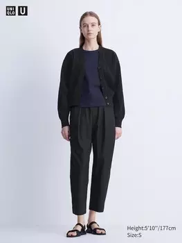 Укороченные брюки с парашютом Uniqlo, черный