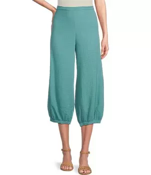 Укороченные брюки с воздушным шаром Bryn Walker Campa из хлопковой марли, синий