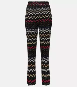 Укороченные брюки с высокой посадкой и зигзагом MISSONI, разноцветный