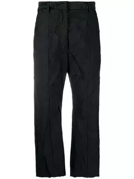 Укороченные брюки с жатым эффектом MM6 Maison Margiela, черный