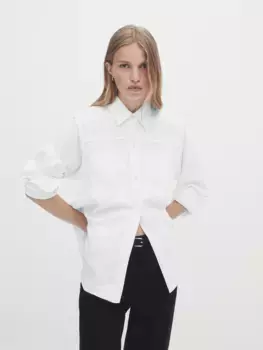 Укороченные брюки slim fit со средней посадкой Massimo Dutti, черный