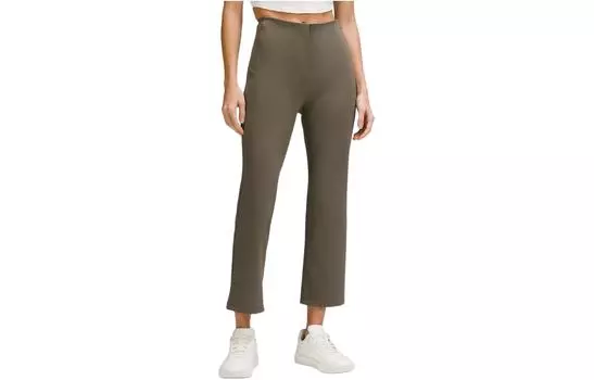 Укороченные брюки Smooth Fit Pull-On с высокой талией, повседневные женские брюки Lululemon, Army Green