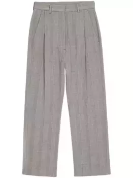 Укороченные брюки со складками MM6 Maison Margiela, серый