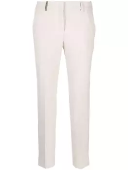 Укороченные брюки со складками Peserico, бежевый