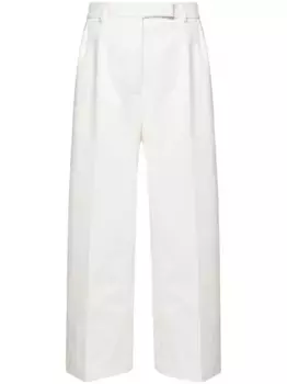 Укороченные брюки со складками THOM BROWNE, белый