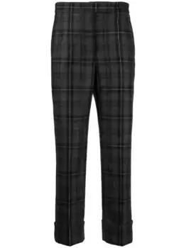 Укороченные брюки в клетку THOM BROWNE, серый