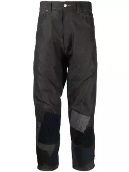 Укороченные брюки в технике пэчворк Junya Watanabe MAN, синий