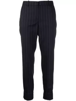 Укороченные брюки в тонкую полоску Fabiana Filippi, синий