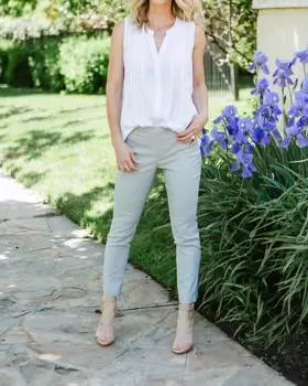 Укороченные брюки Wonderstretch серого цвета Nic + Zoe