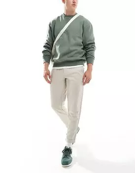 Укороченные брюки зауженного кроя кремового цвета ONLY & SONS