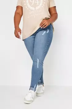 Укороченные джеггинсы Grace с закатанными штанинами Yours, синий