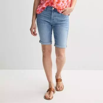 Укороченные джинсовые бермуды с отворотом Sonoma Goods For Life, цвет blue wash