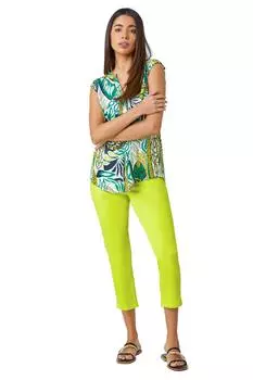 Укороченные джинсовые джеггинсы из эластичного денима Roman, зеленый