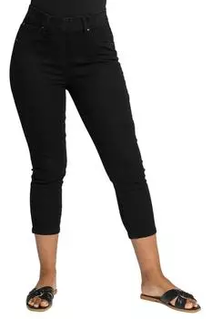 Укороченные джинсовые джеггинсы стрейч для миниатюрных размеров Roman, черный