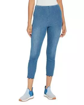 Укороченные джинсовые леггинсы с фестонами Lysse