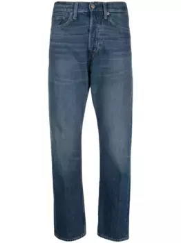 Укороченные джинсы 3X1 Rigid с завышенной талией POLO RALPH LAUREN, синий