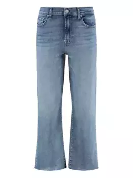 Укороченные джинсы Alexa с бахромой и узким краем 7 For All Mankind, синий