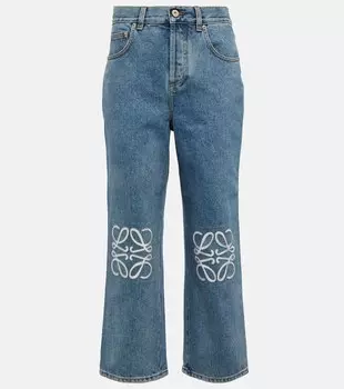 Укороченные джинсы Anagram с высокой посадкой LOEWE, синий