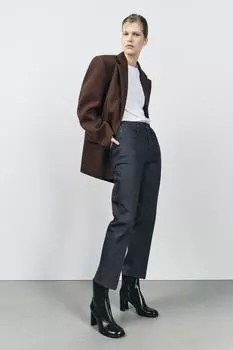 Укороченные джинсы bootcut с высокой талией ZARA, серый