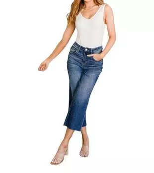 Укороченные джинсы Hayes High Rise Wide Leg, темного цвета Judy Blue, цвет dark wash