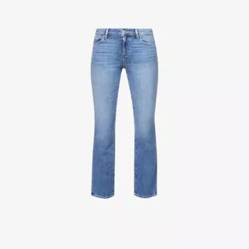 Укороченные джинсы из эластичного денима со средней посадкой Amber Paige, синий