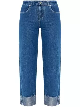 Укороченные джинсы из хлопка Emporio Armani, синий