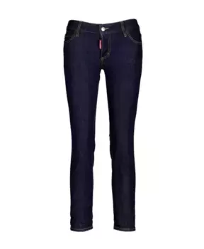 Укороченные джинсы из микса кожи Dsquared2, синий