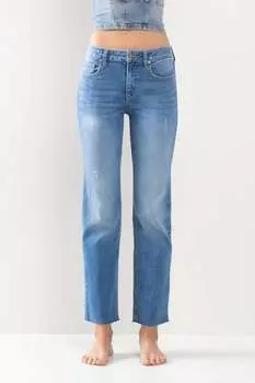 Укороченные джинсы Jenna с необработанным краем, светло-синяя отделка sneak peek