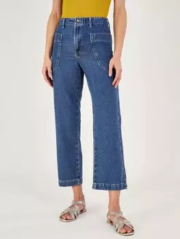 Укороченные джинсы карго с широкими штанинами Monsoon, синий деним