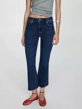 Укороченные джинсы-клеш цвета сиенны Mango, цвет Open Blue