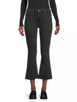 Укороченные джинсы-клеш со средней посадкой Frame, черный