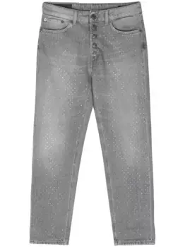 Укороченные джинсы Koons со стразами DONDUP, серый