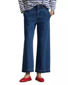 Укороченные джинсы Lauren Ralph Lauren Wide Leg в синем цвете, синий