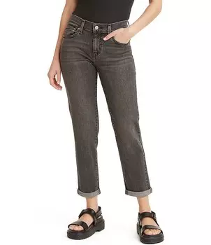 Укороченные джинсы Levi's с высокой посадкой и подвернутыми манжетами, черный