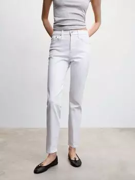 Укороченные джинсы Mango Claudia Slim, белые