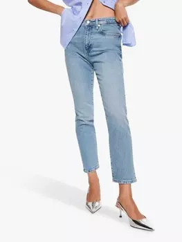 Укороченные джинсы Mango Claudia Slim, светло-голубые