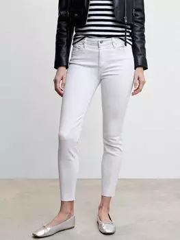 Укороченные джинсы Mango Isa Skinny Fit, белые