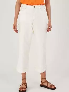 Укороченные джинсы Monsoon с широкими штанинами, экрю