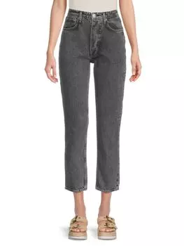 Укороченные джинсы Nina со средней посадкой и потертостями Rag & Bone, серый