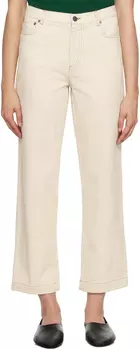 Укороченные джинсы Off-White цвета экрю A.P.C.