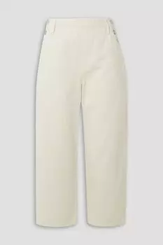 Укороченные джинсы прямого кроя с высокой талией и пуговицами FRAME, белый