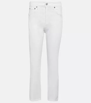 Укороченные джинсы Riley с завышенной талией AGOLDE, белый